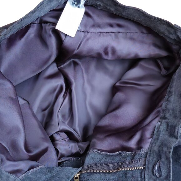 Y2K Karen Kane Lifestyle Womens High Rise Suede Leather Pants Size 8 Black Lined - Picture 7 of 11